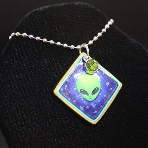UFO Alien Necklace Crystal Witch Witchy Jewelry